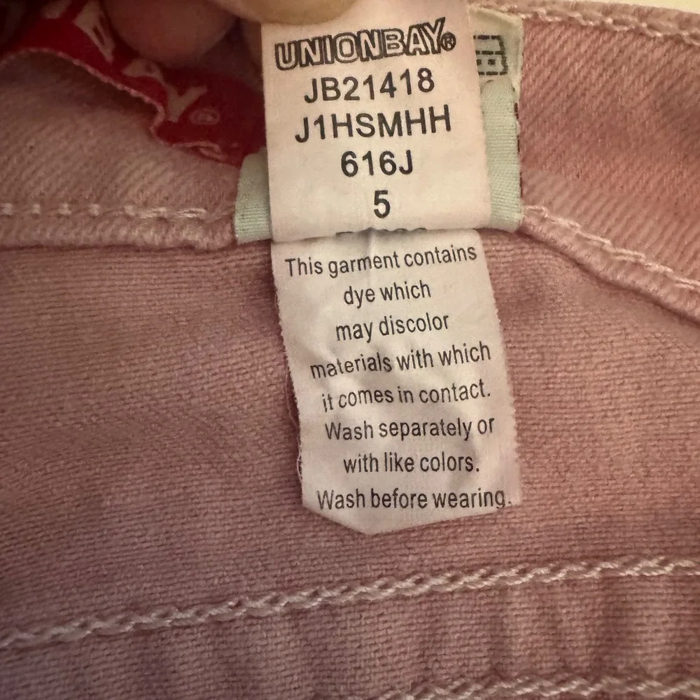 Unionbay Bootie Shorts Womens 5 Pink Excellent Y2K Grunge Stretch Denim